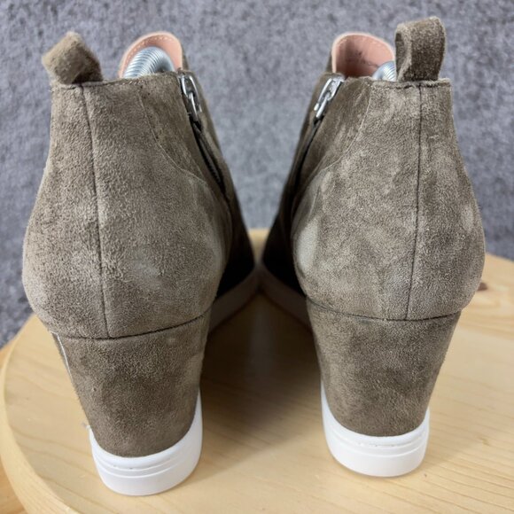 Linea Paolo Hidden Wedge Heel Shoe Felicia Womens Size 11 Suede Brown Ankle Boot - Picture 3 of 9